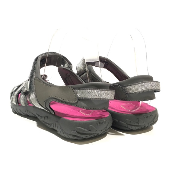 TEVA TIRRA SPORTS SANDALS -SILVER / MAGENTA -YOUTH US 6 / WOMEN US 7.5 -NEW - Picture 4 of 7